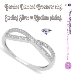 GENUINE 💎Diamond Accent Infinity Ring Platinum Over 925 Sterling Silver (6 & 7)